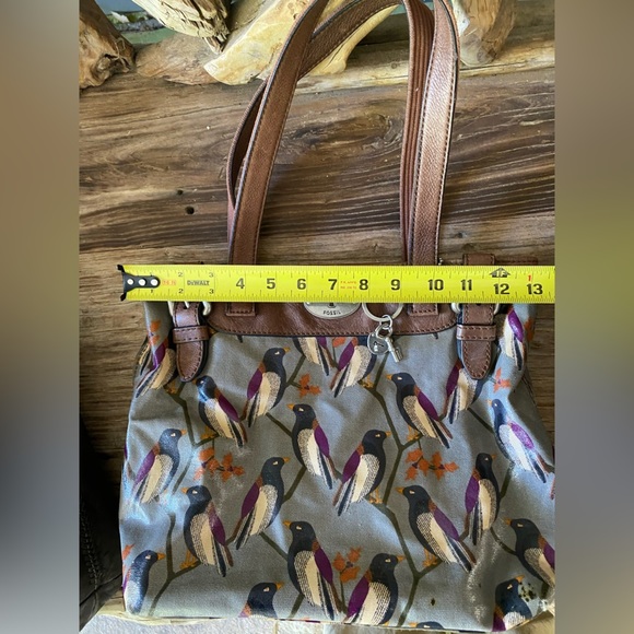 Vintage Fossil Key-Per Coated Canvas Shoulder Bag​ - Picture 8 of 9